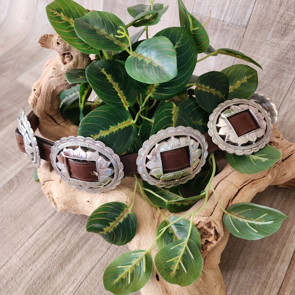 Brighton Brown Leather Sunflower Concho Belt - Picture 13 of 15